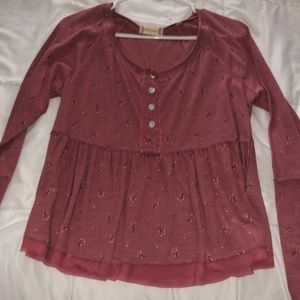 Alter’d state pink flower blouse